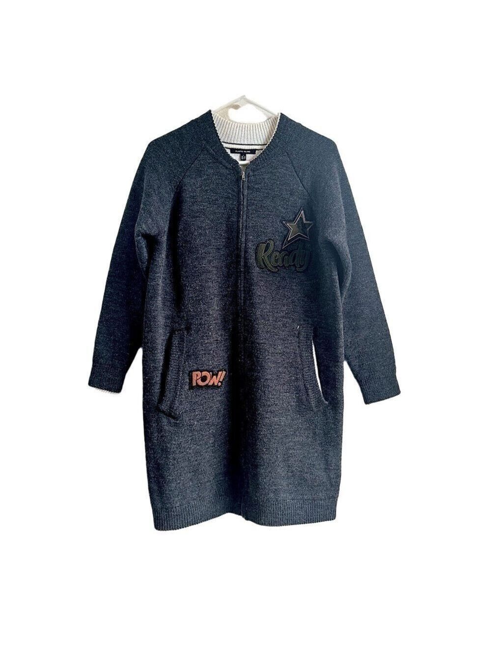 PLASTIC ISLAND Wool Longline Knit Shacket